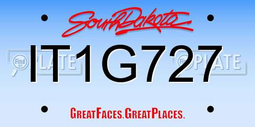 IT1G727 South Dakota License Plate