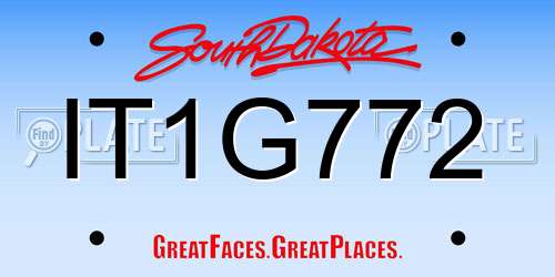 IT1G772 South Dakota License Plate