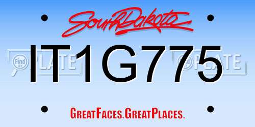IT1G775 South Dakota License Plate