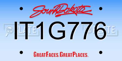 IT1G776 South Dakota License Plate