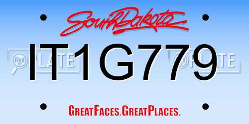 IT1G779 South Dakota License Plate