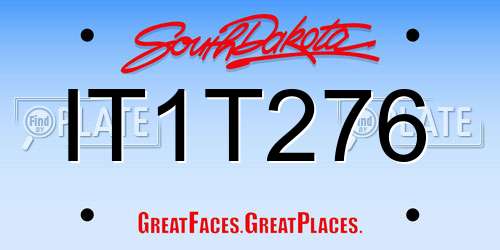 IT1T276 South Dakota License Plate