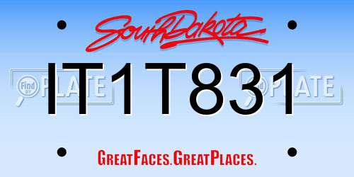 IT1T831 South Dakota License Plate