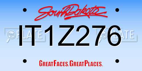 IT1Z276 South Dakota License Plate