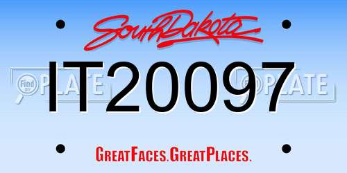 IT20097 South Dakota License Plate
