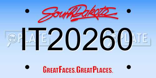 IT20260 South Dakota License Plate