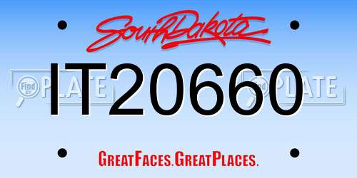 IT20660 South Dakota License Plate