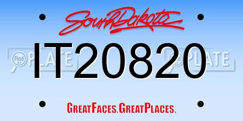 IT20820 South Dakota License Plate