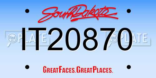 IT20870 South Dakota License Plate