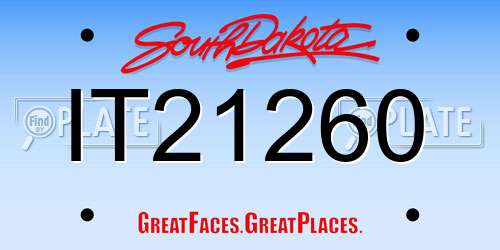 IT21260 South Dakota License Plate