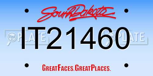 IT21460 South Dakota License Plate
