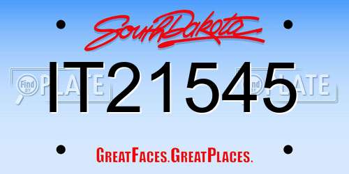 IT21545 South Dakota License Plate