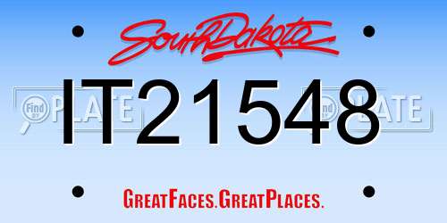 IT21548 South Dakota License Plate
