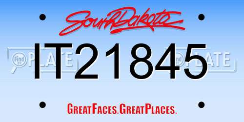 IT21845 South Dakota License Plate