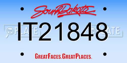 IT21848 South Dakota License Plate