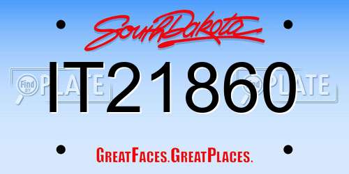 IT21860 South Dakota License Plate
