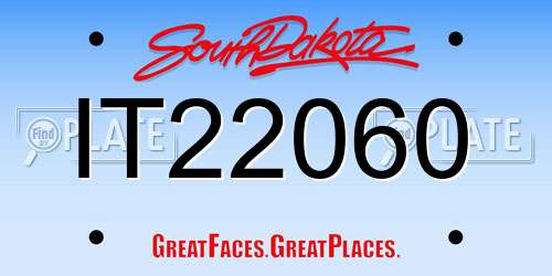 IT22060 South Dakota License Plate