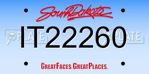 IT22260 South Dakota License Plate