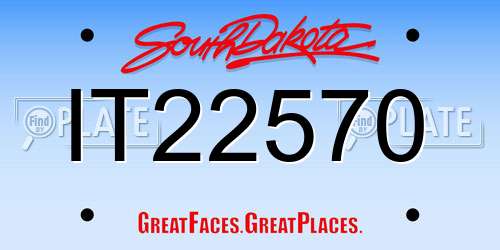 IT22570 South Dakota License Plate