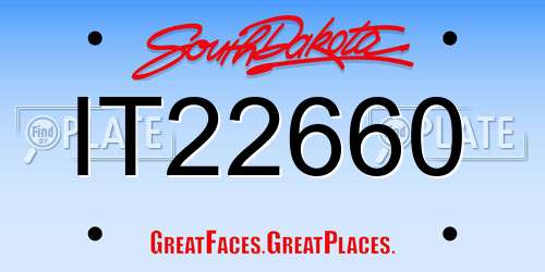 IT22660 South Dakota License Plate
