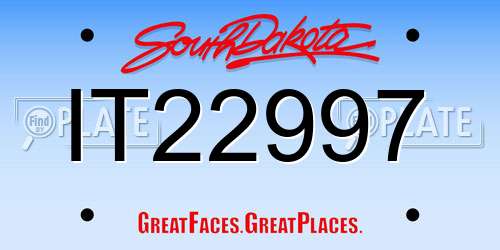 IT22997 South Dakota License Plate