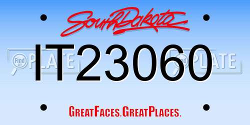 IT23060 South Dakota License Plate