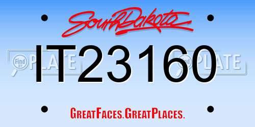 IT23160 South Dakota License Plate