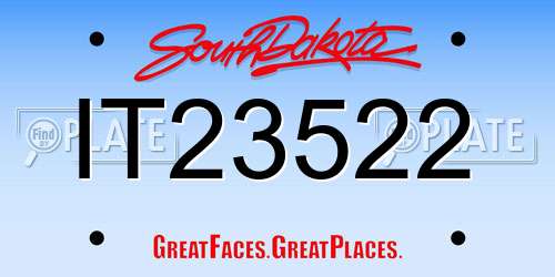 IT23522 South Dakota License Plate