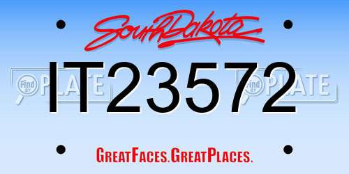 IT23572 South Dakota License Plate