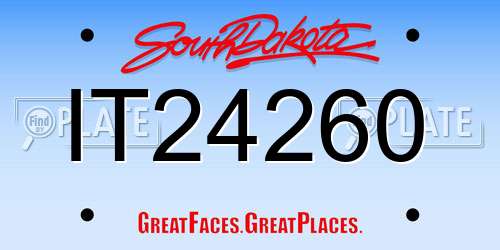 IT24260 South Dakota License Plate