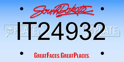 IT24932 South Dakota License Plate