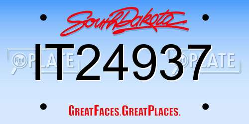 IT24937 South Dakota License Plate