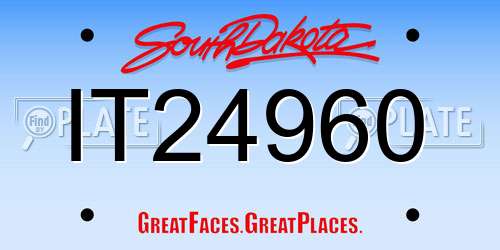 IT24960 South Dakota License Plate
