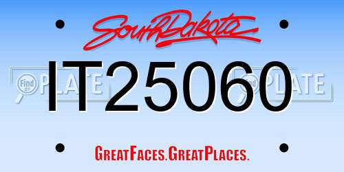IT25060 South Dakota License Plate