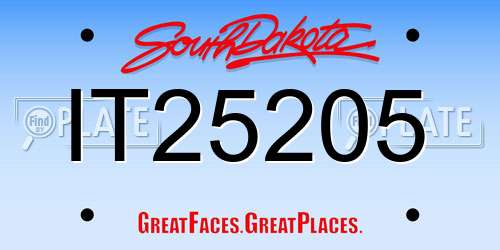 IT25205 South Dakota License Plate
