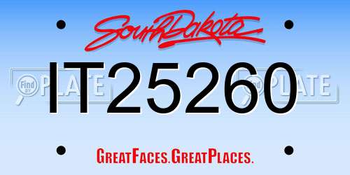 IT25260 South Dakota License Plate