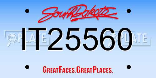 IT25560 South Dakota License Plate