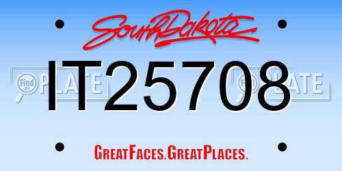 IT25708 South Dakota License Plate