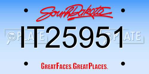 IT25951 South Dakota License Plate