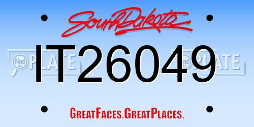 IT26049 South Dakota License Plate