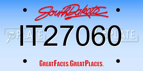 IT27060 South Dakota License Plate