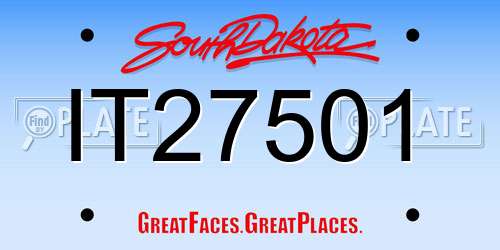 IT27501 South Dakota License Plate