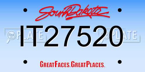 IT27520 South Dakota License Plate