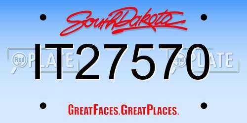 IT27570 South Dakota License Plate