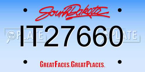 IT27660 South Dakota License Plate