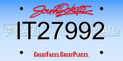 IT27992 South Dakota License Plate