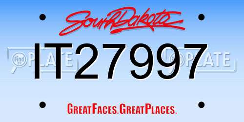 IT27997 South Dakota License Plate