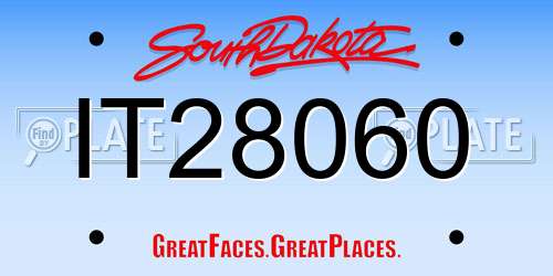 IT28060 South Dakota License Plate