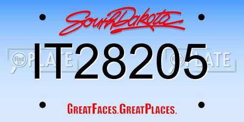 IT28205 South Dakota License Plate