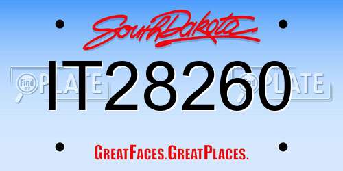 IT28260 South Dakota License Plate